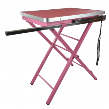 Trimmtisch für Hunde - verstellbar- faltbar - 60x45 cm - Farbe rosa