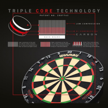 Dartboard Winmau Blade 6 Triple Core Carbon PDC