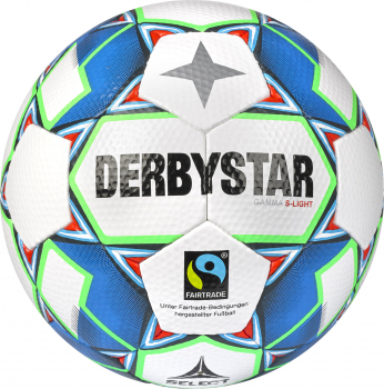 Derbystar Fußball (Jugendball) Gamma S-Light v22, weiss blau grün - versch. Größen