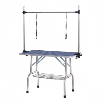 Professioneller Trimmtisch - doppelter Trimmarm - Aluminium Stoßleiste - 118x60x75 cm