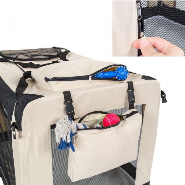 Nylon Hundetransportbox beige - versch. Größen