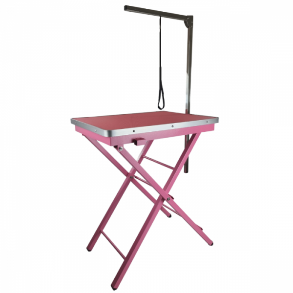 Trimmtisch für Hunde - verstellbar- faltbar - 60x45 cm - Farbe rosa