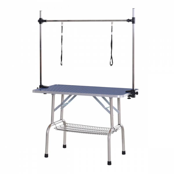 Professioneller Trimmtisch - doppelter Trimmarm - Aluminium Stoßleiste - 118x60x75 cm